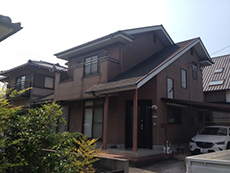 笠岡市　外壁・屋根の塗装リフォーム工事(施工前1)